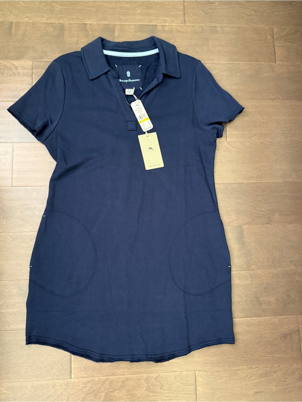 NWT Tommy Bahama Marina Del Mar Navy Coastline Dress Short Sleeve Medium.